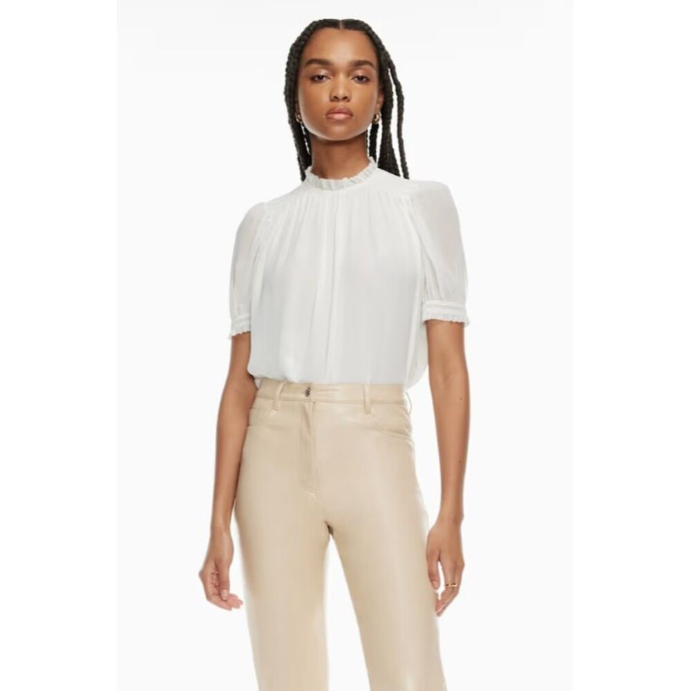 NWT Wilfred 2XS White Sheer Sleeve Top Coquette Cottagecore Romantic Ethereal